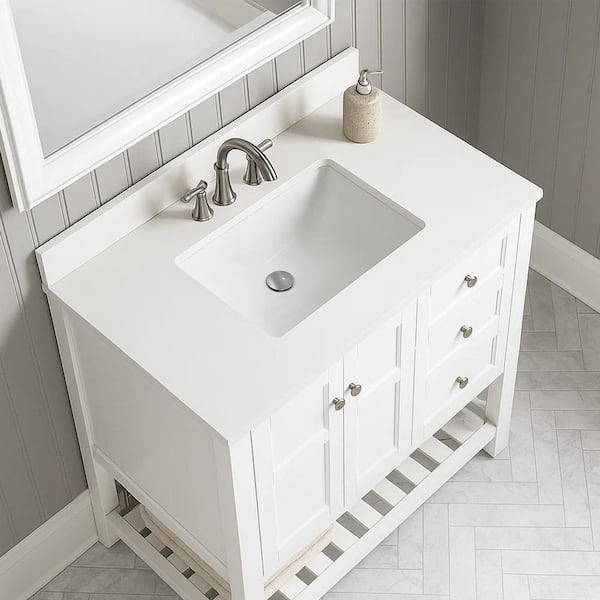 LANDOLT Classic Linearis 42 in. W Quartz Vanity Backsplash in LANDOLT Classic Linearis 42 in. W Quartz Vanity Backsplash in