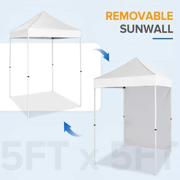 EAGLE PEAK 5 ft. x 5 ft. Blue Pop Up Canopy with 1 Removable Sunwall  E25SW1-BLU-AZ - The Home Depot