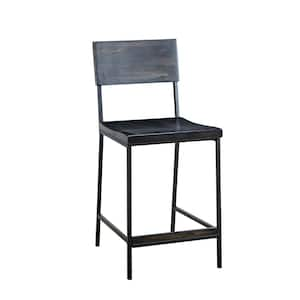 Tacoma 24.8 in. Black Wood Counter Stool