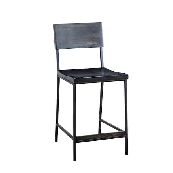 Tacoma 24.8 in. Black Wood Counter Stool