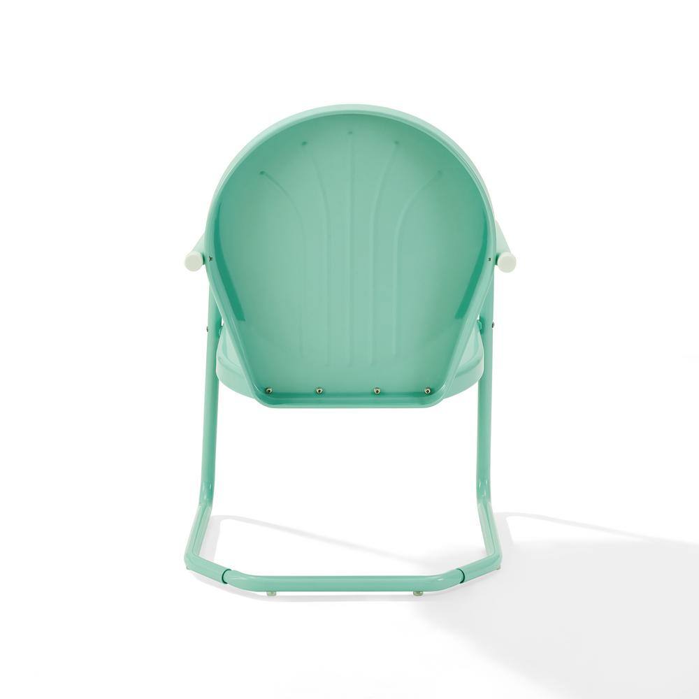 Aqua Gloss Steel Retro Outdoor Patio Chair