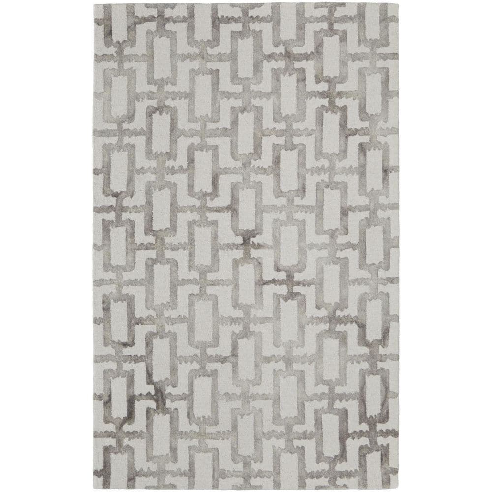 Ivory 8 ft. x 11 ft. Tufted Geometric Wool Indoor Area Rug price history on PriceWatchPro