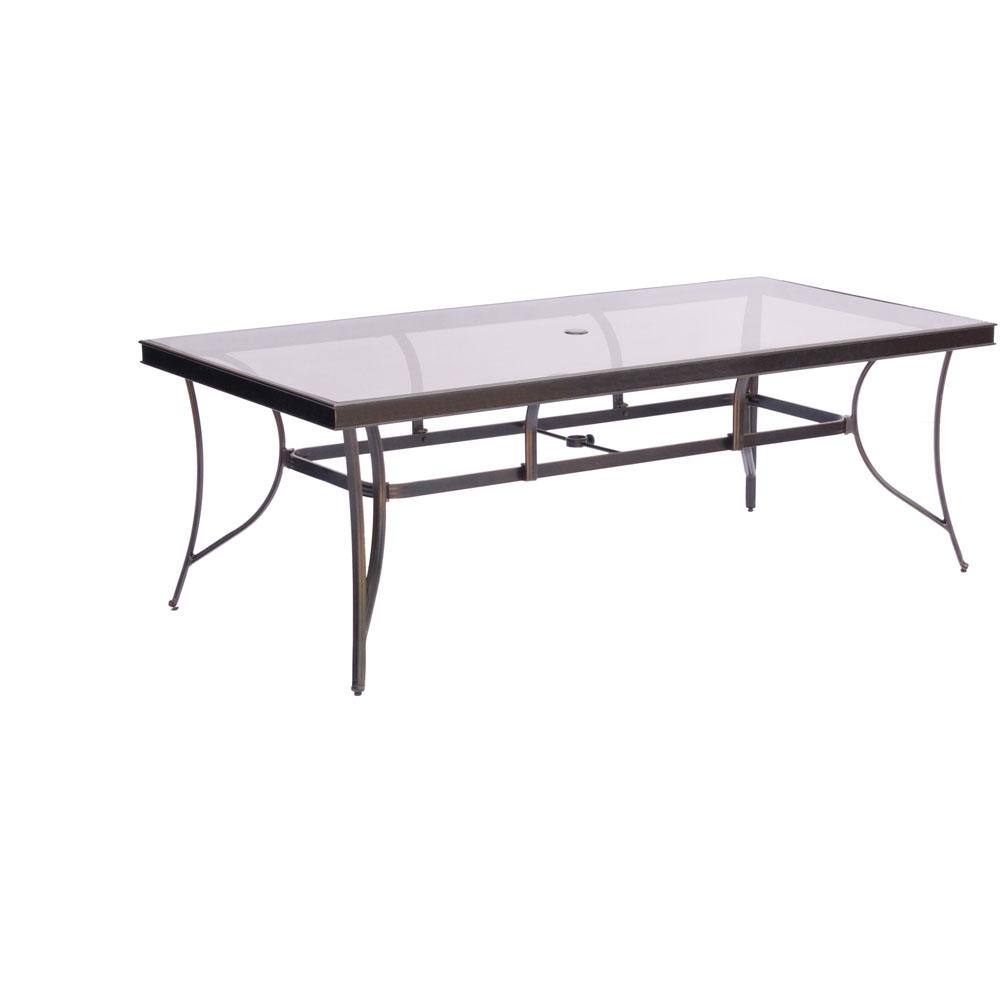 Hanover Traditions Bronze Aluminum 7-Piece Dining Set with Tan Cushions