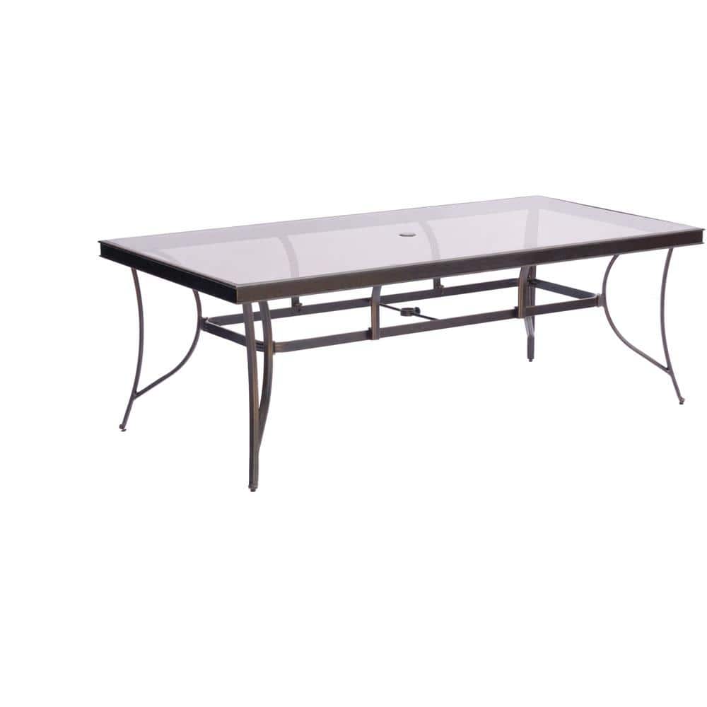 Hanover Traditions 9-Piece Bronze Aluminum Patio Dining Set with Beige Cushions