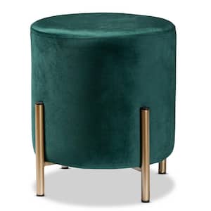 Thurman Green and Gold Ottoman