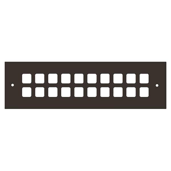 Reggio Registers Square Series 2-1/4 in. x 10 in. Aluminum Grille, Oil Rubbed Bronze with Mounting Holes