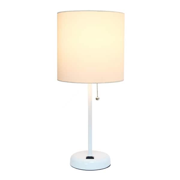 LUTEC 11.5 in. White Outdoor Portable Table Lamp 8500102331 - The