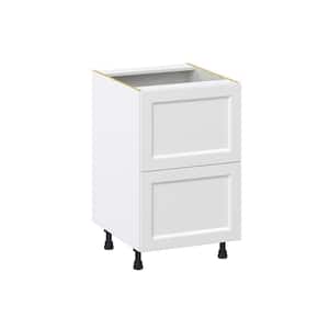 33 in. W x 24 in. D x 34.5 in. H Alton Painted in White Shaker Assembled Base Kitchen Cabinet with 3 Drawers