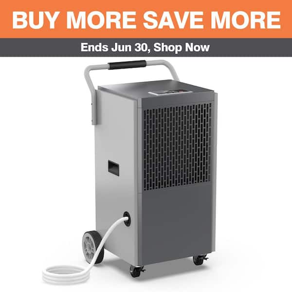 Edendirect 190 pt. 6000 sq.ft. Bucketless Commercial Dehumidifier in Grays for Garage with Drain Hose Auto-Off 10% to 95% RH Range