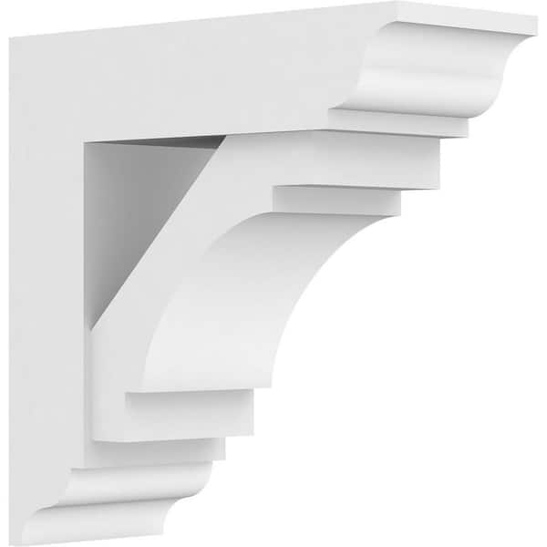 Ekena Millwork Standard Merced 5 in. W x 14 in. H x 14 in. D Signature Urethane Polyurethane Bracket With Traditional Ends