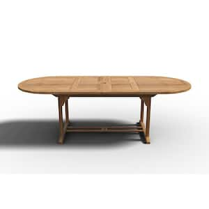 Amelie Oval Teak Outdoor Dining Table with Extension