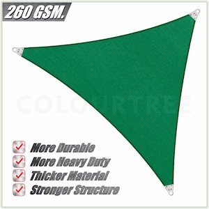 260 GSM Reinforced  Super Ring  Triangle Sun Shade Sail Screen Canopy, Patio and Pergola Cover