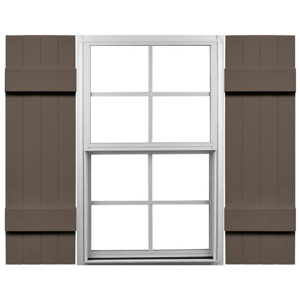 Mid America 14 in. W x 35 in. H Vinyl Board and Batten Shutters Pair in French Roast price history on PriceWatchPro