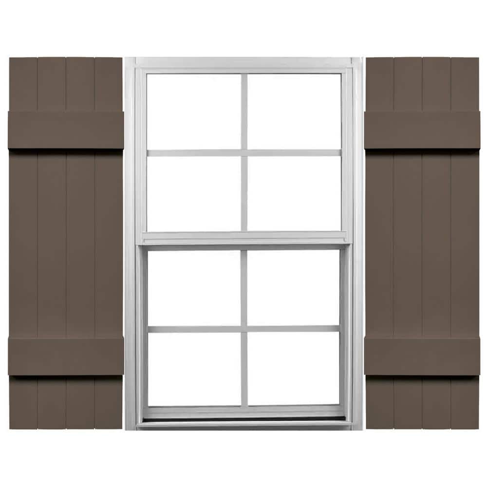 Mid America 14 in. W x 39 in. H Vinyl Board and Batten Shutters Pair in French Roast price history on PriceWatchPro