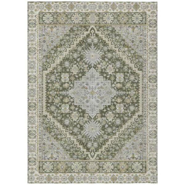 Chantille Machine Washable Indoor/Outdoor Abstract ACN2806 Olive 10 ft. x 14 ft. Area Rug