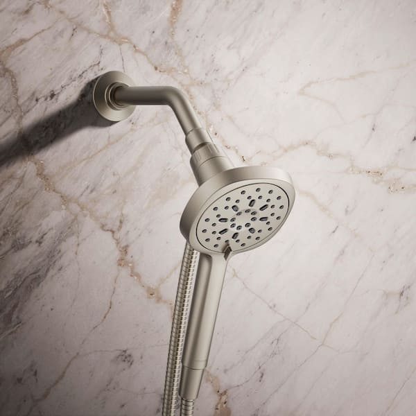 Ashan 3-Spray Wall Mount Handheld Showerhead 1.75 GPM in Vibrant Brushed Nickel