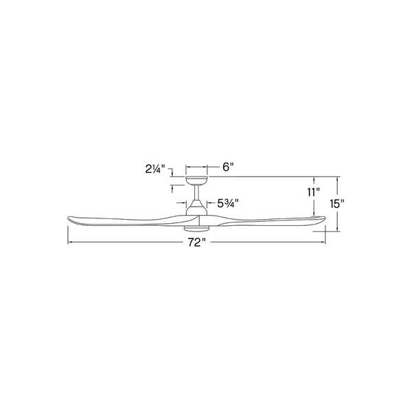 HINKLEY - Swell Illuminated 72.0 in. Matte Black Down Rod Mount Indoor/Outdoor Integrated LED Ceiling Fan with Remote Control
