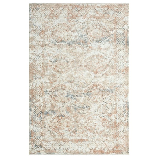 Abani Aria Cream 5 ft. 3 in. x 7 ft. 6 in. Floral Polypropylene Area Rug