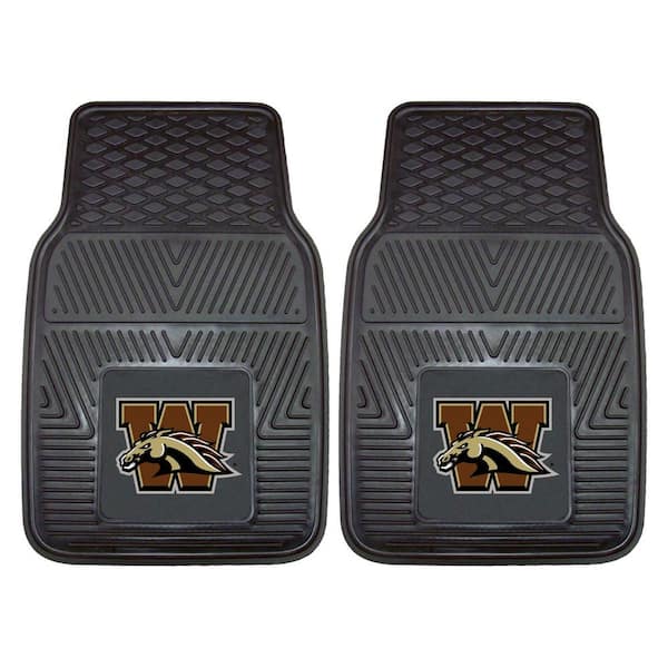 FANMATS NCAA Western Michigan University Heavy Duty 2-Piece 18 in. x 27 in. Vinyl Car Mat