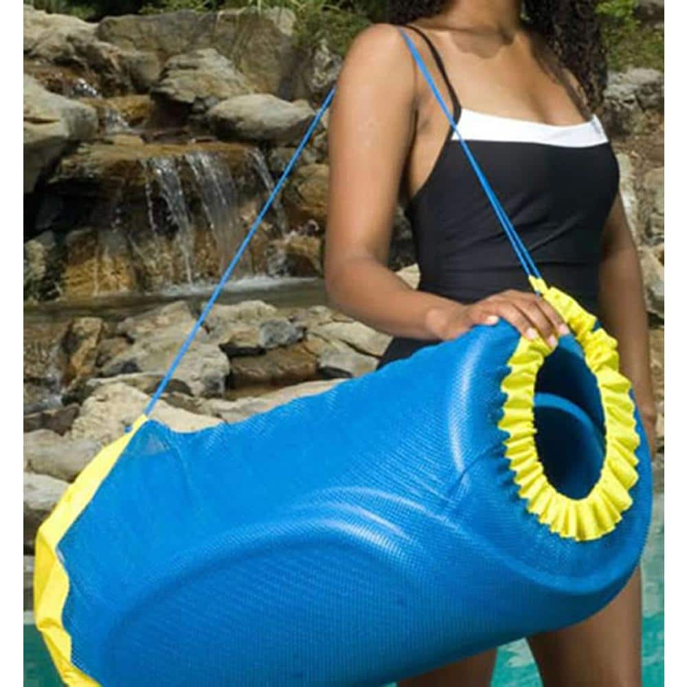 Blue and Yellow Nylon Mesh Handy Tote for Pool Floats