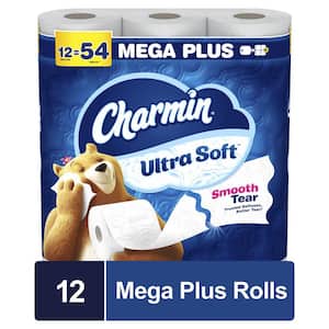 Ultra Soft Smooth Tear Toilet Paper, Mega Rolls, 12 Rolls