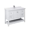 Fresca Manchester 48 in. W Bathroom Vanity in White with Quartz Stone ...