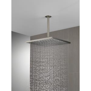 1-Spray Patterns 2.5 GPM 11.75 in. Wall Mount Fixed Shower Head in Stainless