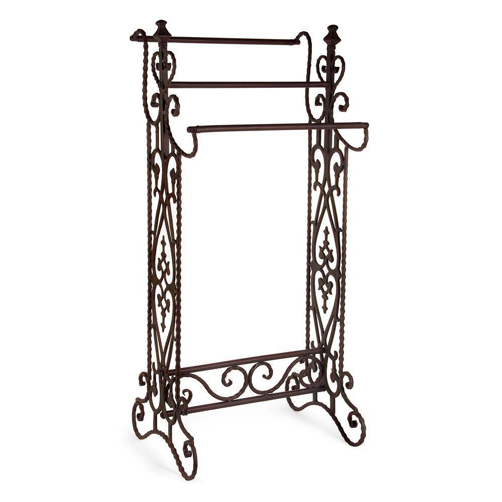 3-Bar Type No Install Brown Metal Quilt Rack 7781 - The Home Depot