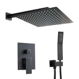 2-Spray 12 in. Dual Shower Head Wall Mount Fixed Rain Shower Head and Handheld 2.0 GPM in Oil Rubbed Bronze