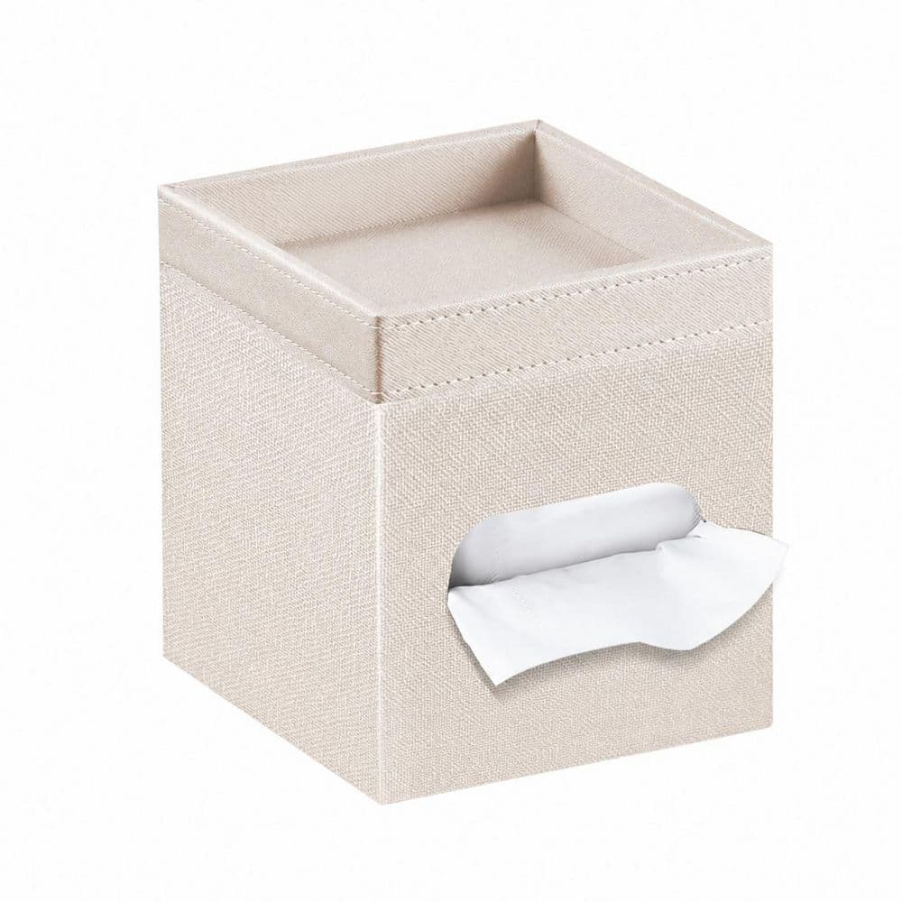 PU Leather Square Tissue Box Cover with Integrated Valet Tray for Bathroom, Desk and Nightstand price history on PriceWatchPro