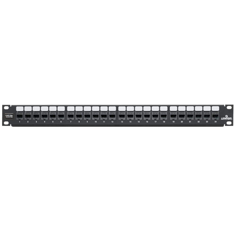Cat 6 Universal Patch Panel, 24-Port, 1RU. Cable management bar includ –  Leviton