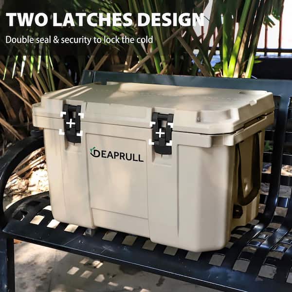 futhork Khaki 60 qt. Portable Chest Cooler with Cup Holders, Nylon futhork Khaki 60 qt. Portable Chest Cooler with Cup Holders, Nylon
