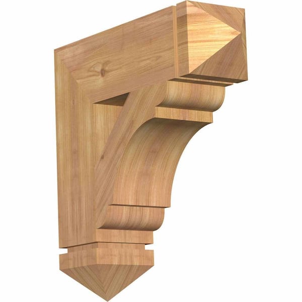 Ekena Millwork 5.5 in. x 22 in. x 22 in. Western Red Cedar Olympic Arts and Crafts Smooth Bracket