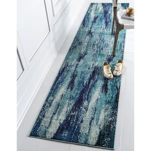 Jardin Lilly Blue 2' 7 x 10' 0 Runner Rug