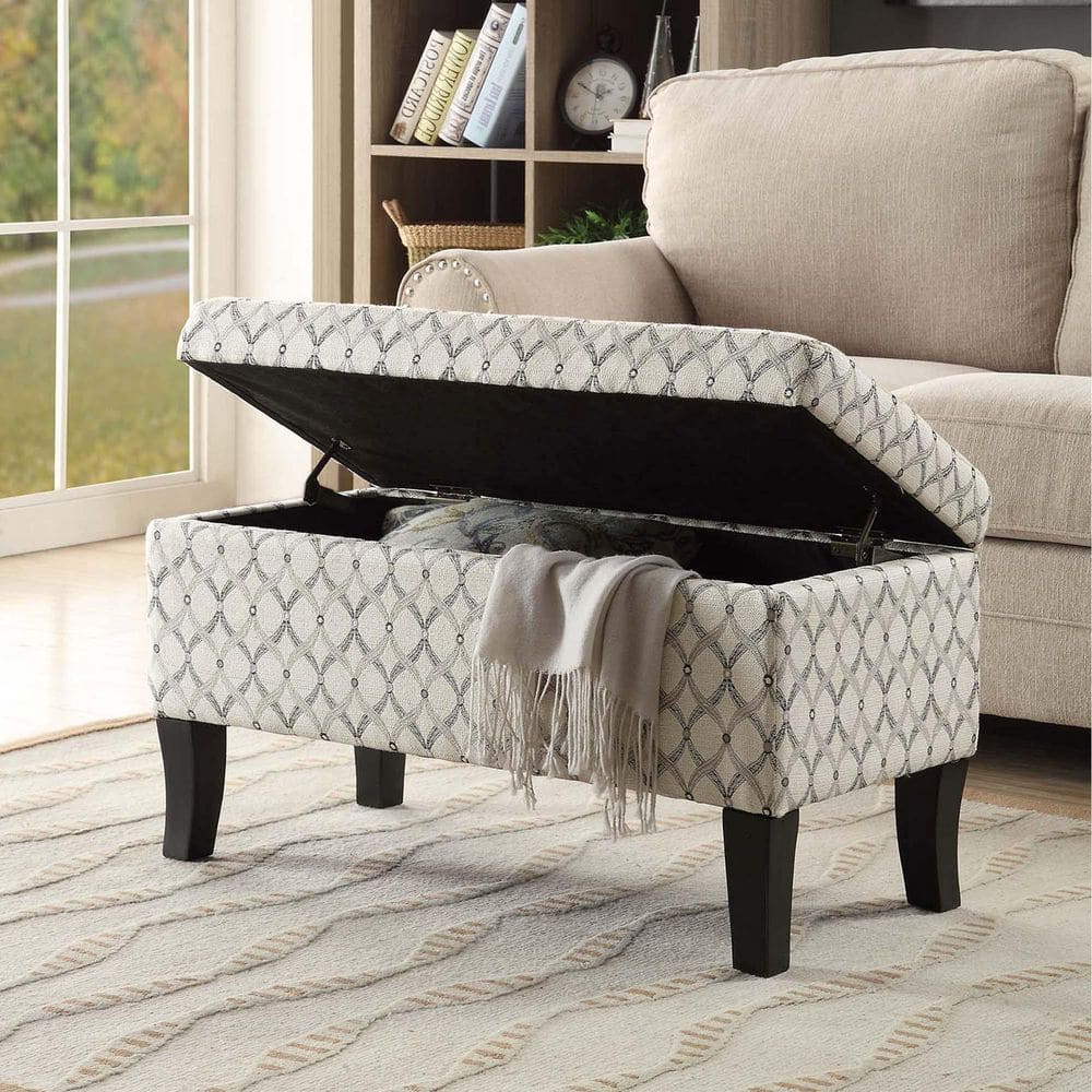 Designs4Comfort Winslow Ribbon Pattern Fabric Storage Ottoman Bench price history on PriceWatchPro