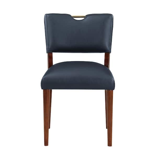 Unbranded Bonito Midnight Blue Faux Leather Upholstered Dining Chair Set of 2 6510 14