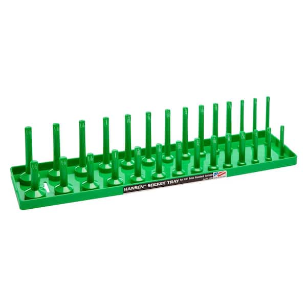 1/2 in. Drive Standard 3-Row Socket Holder in Green