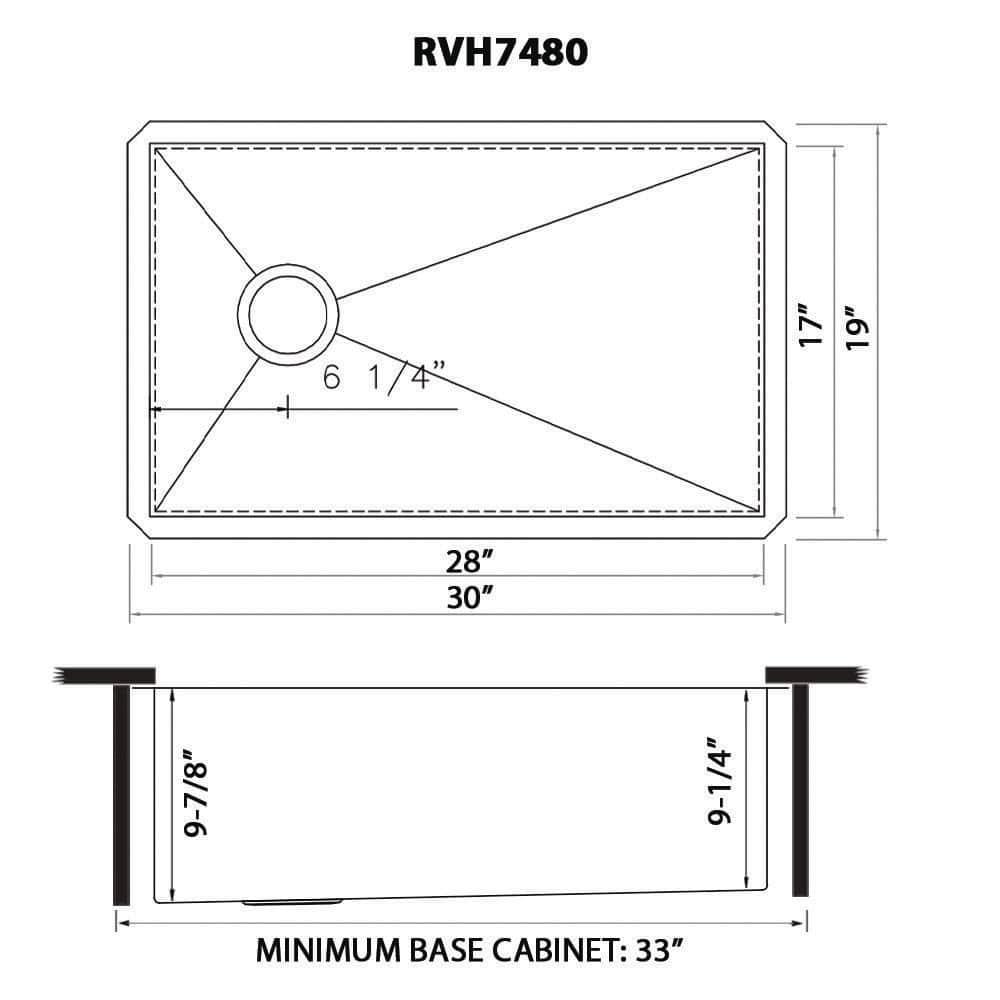 Ruvati 30-Inch Stainless Steel Single Bowl Undermount Kitchen Sink