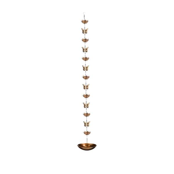 11 in. W Bronze Metal Butterfly Rain Chain