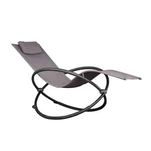 Orbital Charcoal Steel Frame Outdoor Acrylic Mesh Lounge Chair in Sienna