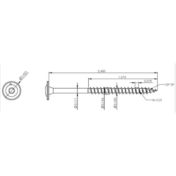 #8 x 2-1/2 in. White Star Drive Low-Profile Washer-Head Wood Cabinet Screw (80-Pack)