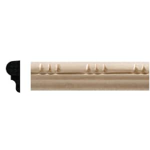 5/16 in. x 11/16 in. x 96 in. White Hardwood Sausage and Bead Embossed Colonial Moulding