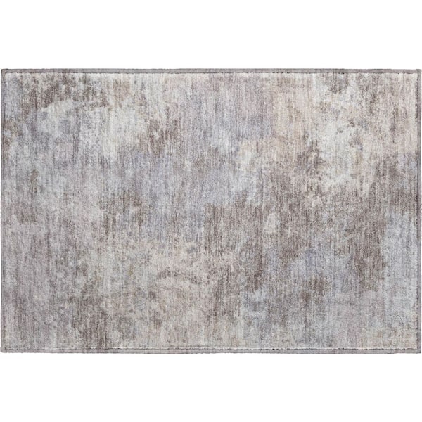 Mayfield Premium Machine Washable Abstract AMF2364 Taupe 2 ft. x 3 ft. Accent Rug