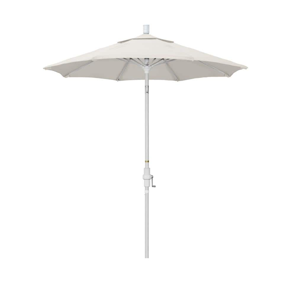 California Umbrella 7.5 Ft. Matted White Aluminum Market Patio Umbrella ...