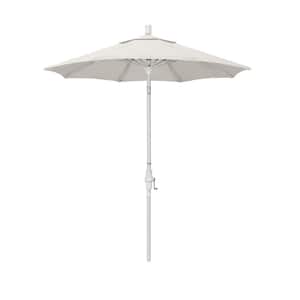7.5 ft. Matted White Aluminum Market Patio Umbrella Fiberglass Ribs and Collar Tilt in Canvas Sunbrella
