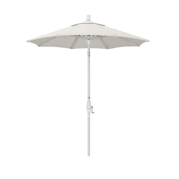 California Umbrella 7.5 ft. Matted White Aluminum Market Patio Umbrella ...