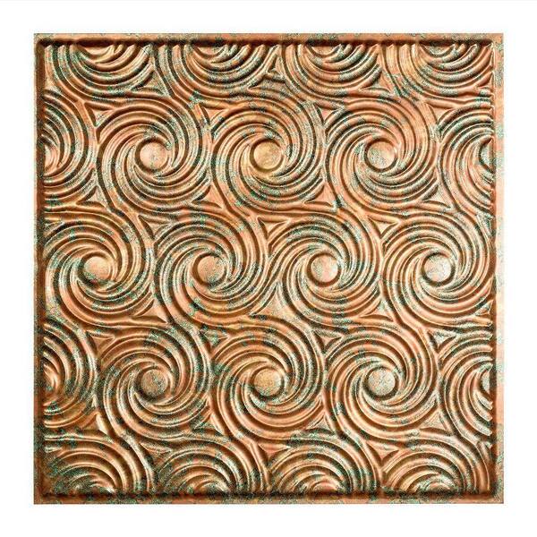 Fasade Cyclone 2 ft. x 2 ft. Vinyl Lay-In Ceiling Tile in Copper Fantasy
