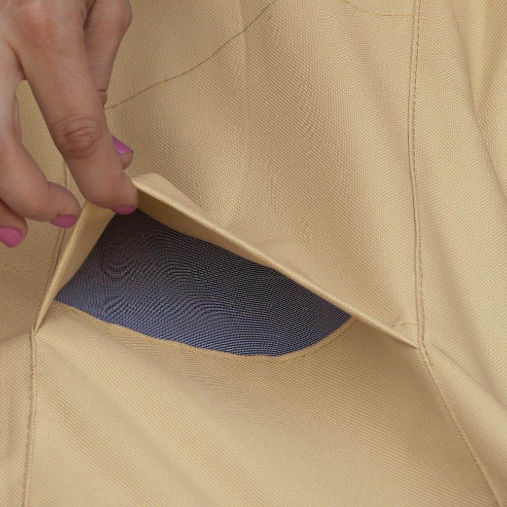 Tan and Brown Heavyweight Polyester Square Patio Furniture Cover