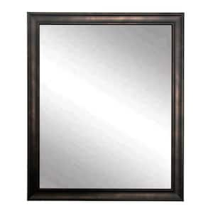 Medium Rectangle Brown Modern Mirror (30 in. H x 25 in. W)