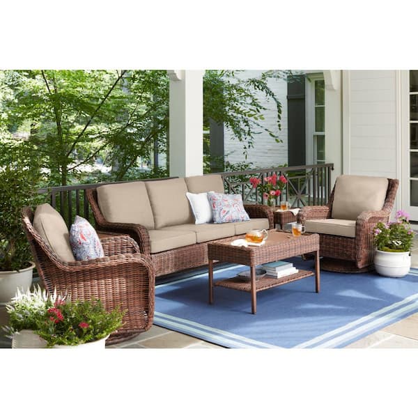 hampton bay cambridge brown wicker